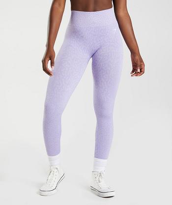 Legginsy Damskie Gymshark Adapt Animal Seamless Fioletowe | PL 2205EBC